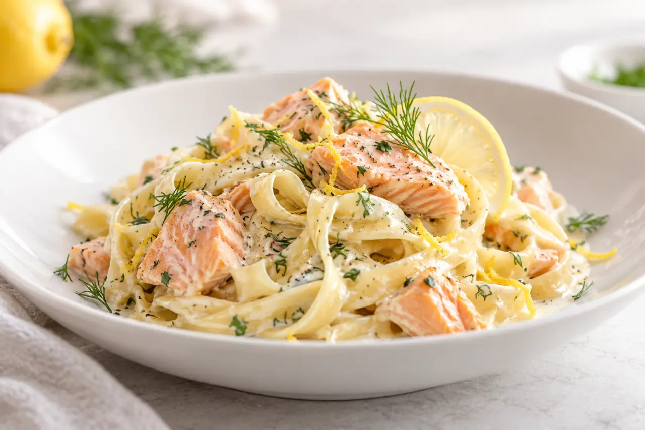 Tagliatelles recettes faciles au saumon, citron et crème