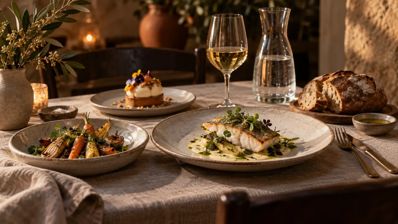 Menu gastronomique fait maison composé de produits de saison