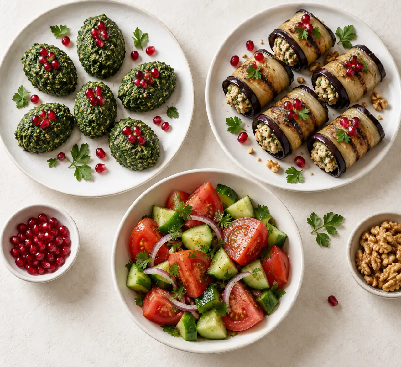 Recette georgie végétarienne avec pkhali et aubergines aux noix