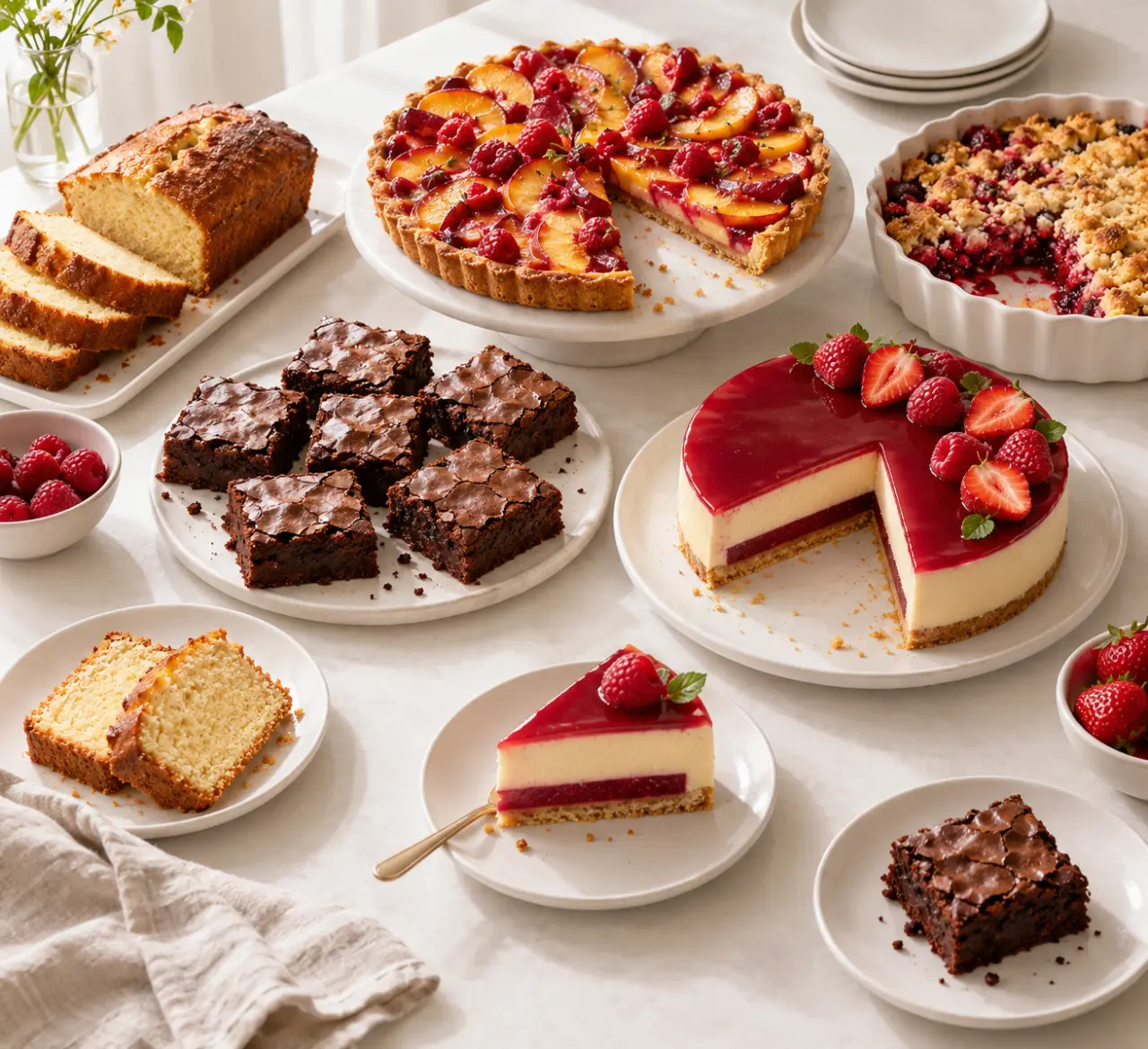 Assortiment de gâteaux à partager pour un goûter ou un repas convivial