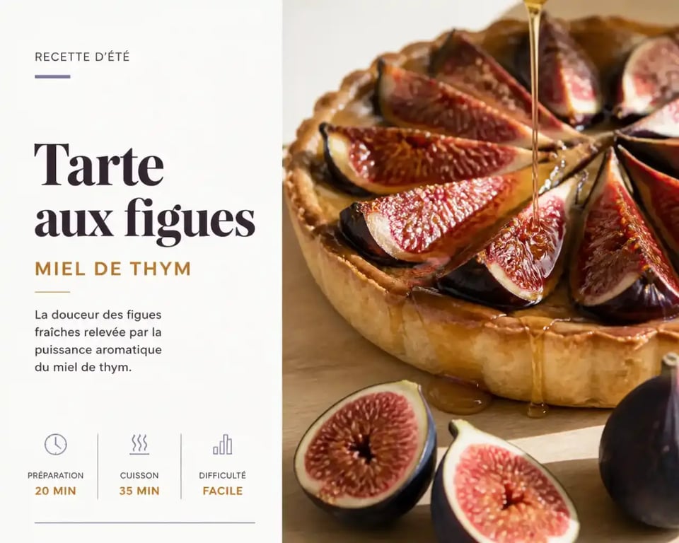Tarte aux figues et miel, dessert méditerranéen d'été