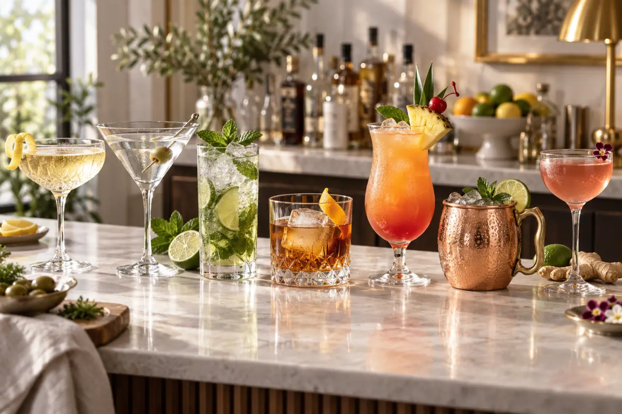Le verre à cocktail adapté à chaque recette, de la forme au matériau