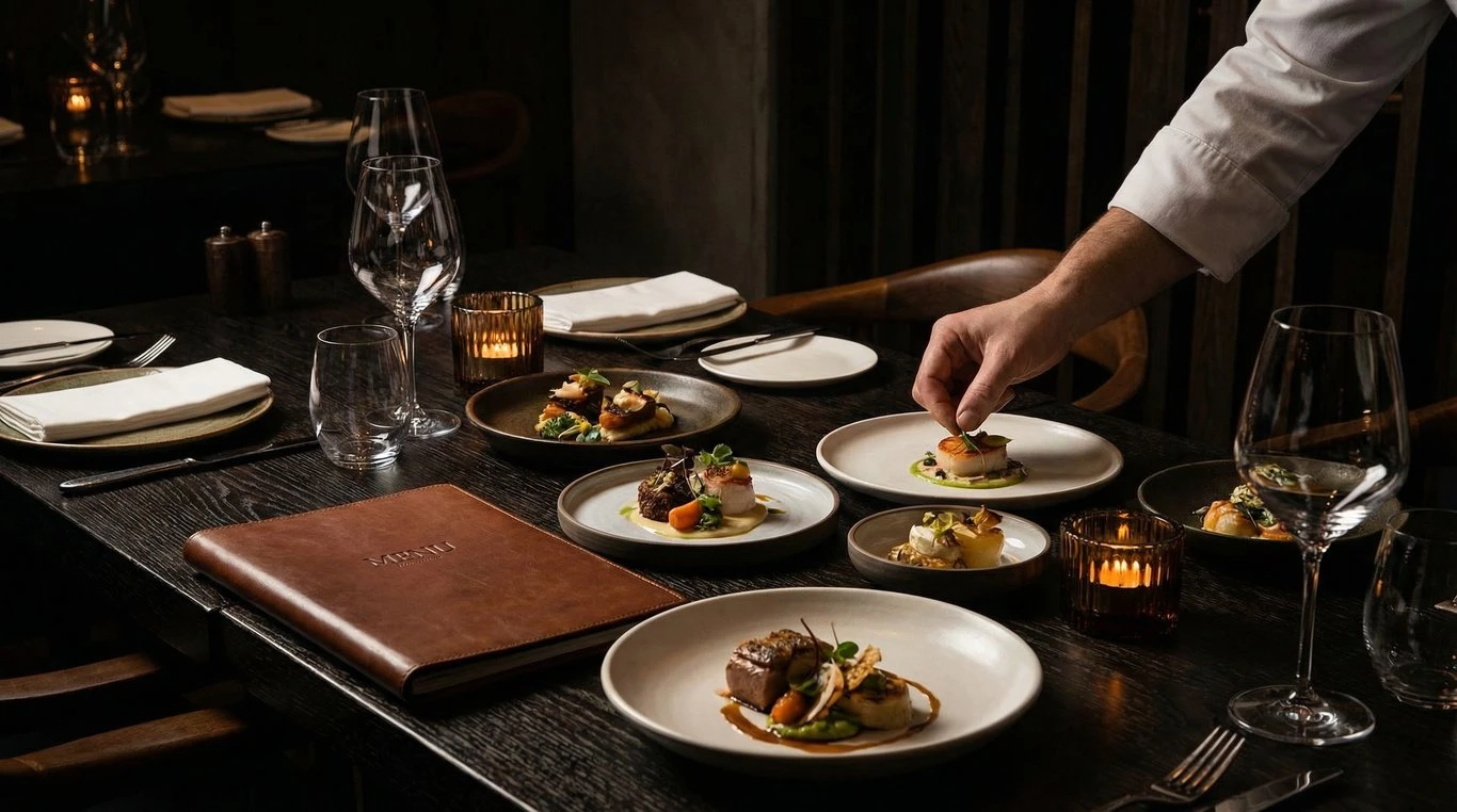 Plat gastronomique avec truffe noire