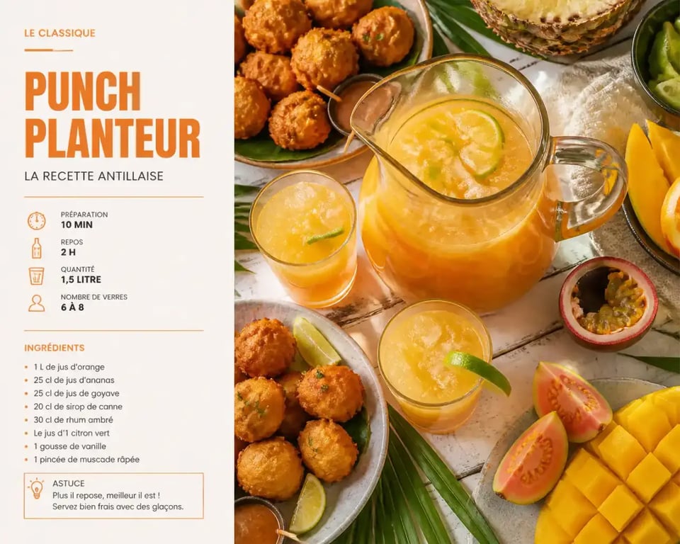 Apéritif antillais avec Punch Planteur et accras de morue
