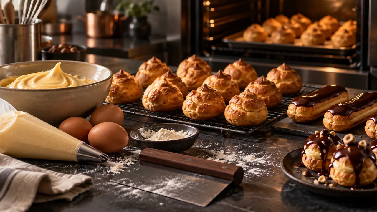 Pâte à choux dorée et légère, dressée avec élégance
