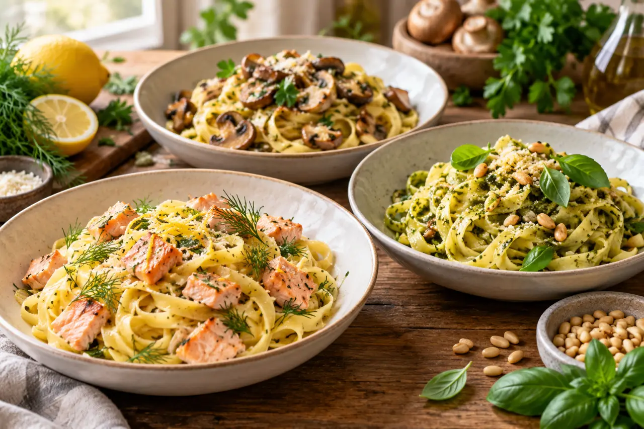 Tagliatelles : recettes faciles au saumon, aux champignons ou au pesto, sans sauce qui colle